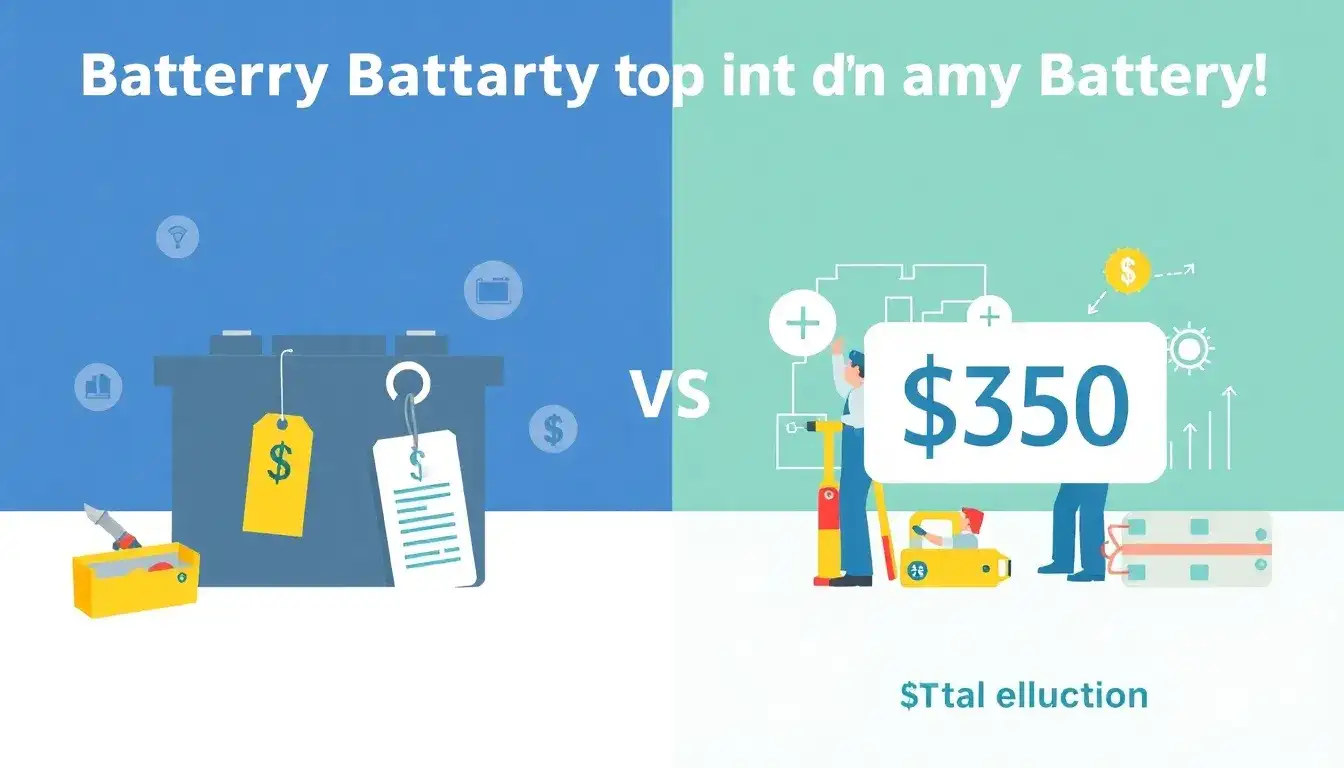 How does the cost of battery installation compare to the cost of the battery itself