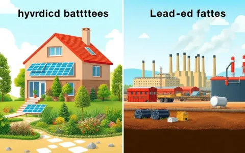 What are the environmental impacts of hybrid solar batteries versus lead-acid batteries