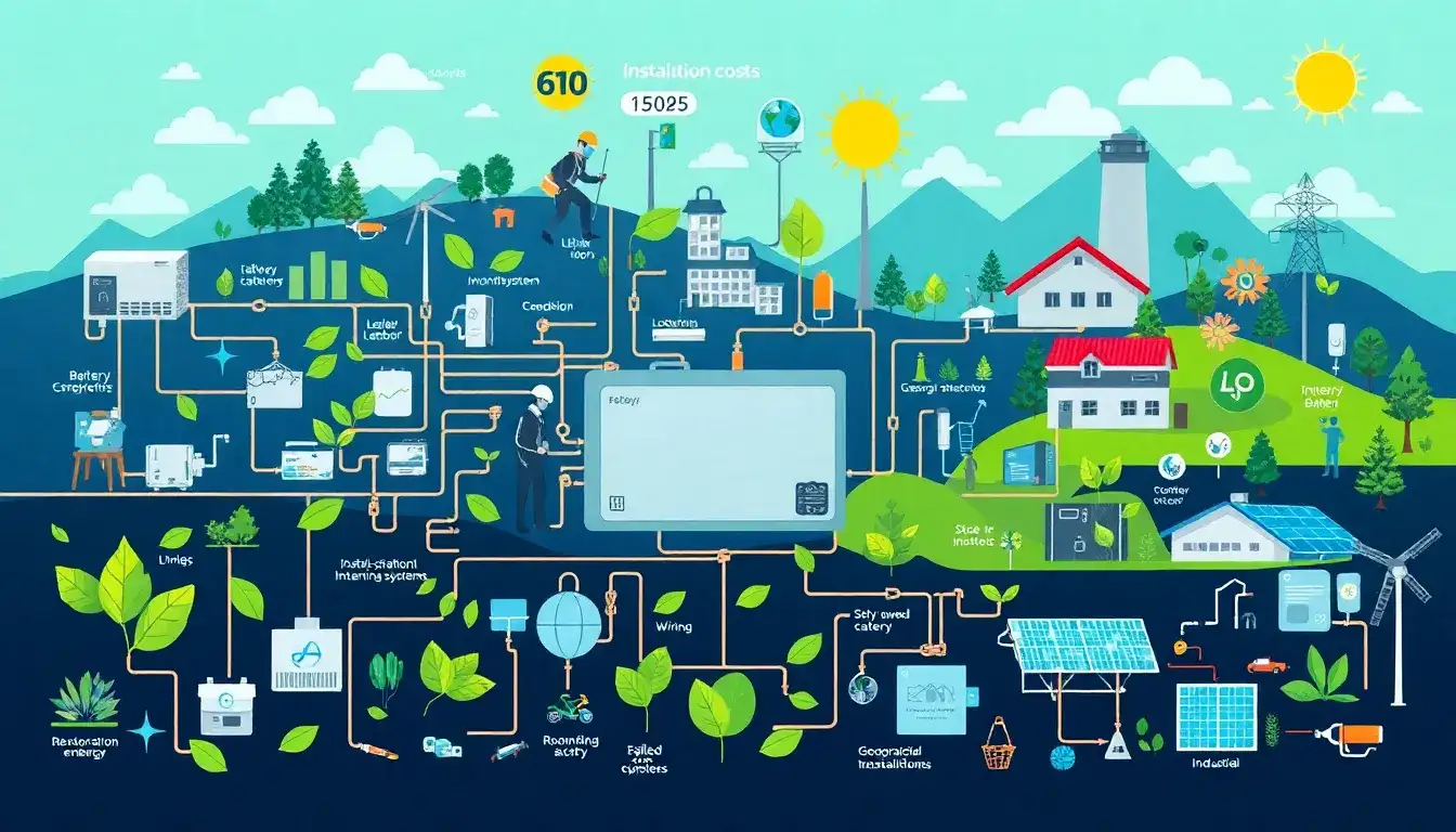 What are the main factors influencing the cost of battery installation