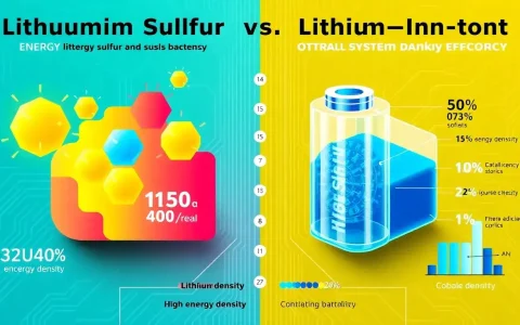 How does the energy density of lithium-sulfur batteries compare to lithium-ion batteries in terms of overall system efficiency
