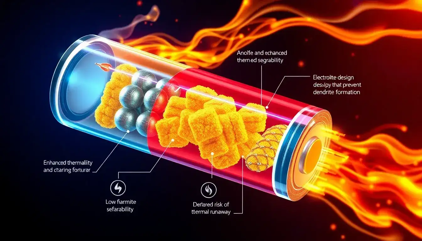 How do lithium-sulfur batteries reduce the risk of catastrophic failure