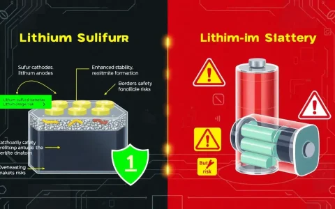 Are there any specific safety features in lithium-sulfur batteries that lithium-ion batteries lack