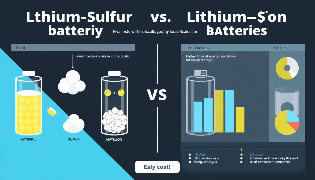How do lithium-sulfur batteries compare to lithium-ion batteries in terms of cost