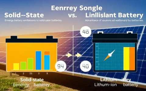 How does the energy density of solid-state batteries compare to traditional lithium-ion batteries in solar energy applications