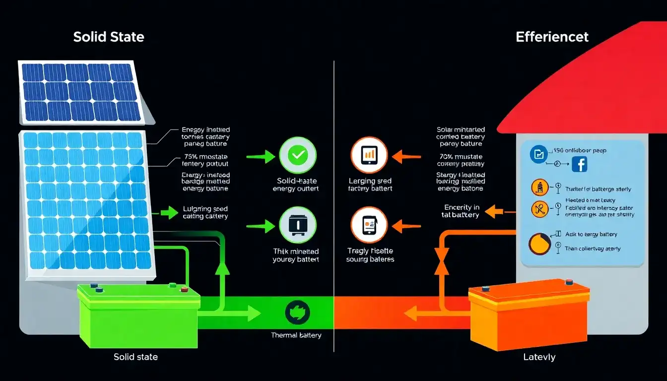 How does the energy efficiency of solid-state batteries compare to traditional batteries in solar systems