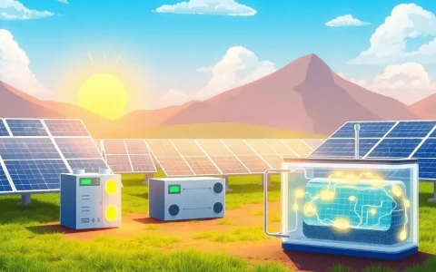 How do advanced battery technologies like lithium-ion and flow batteries enhance solar energy storage