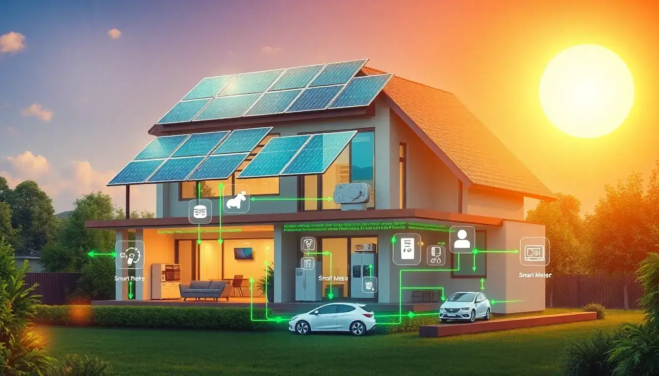 How does automated load balancing improve energy efficiency in homes with solar panels
