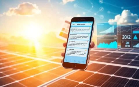 How do mobile notifications and real-time alerts enhance the management of solar systems