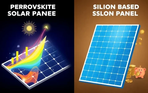How do perovskite solar panels differ from traditional silicon-based panels in terms of efficiency and cost