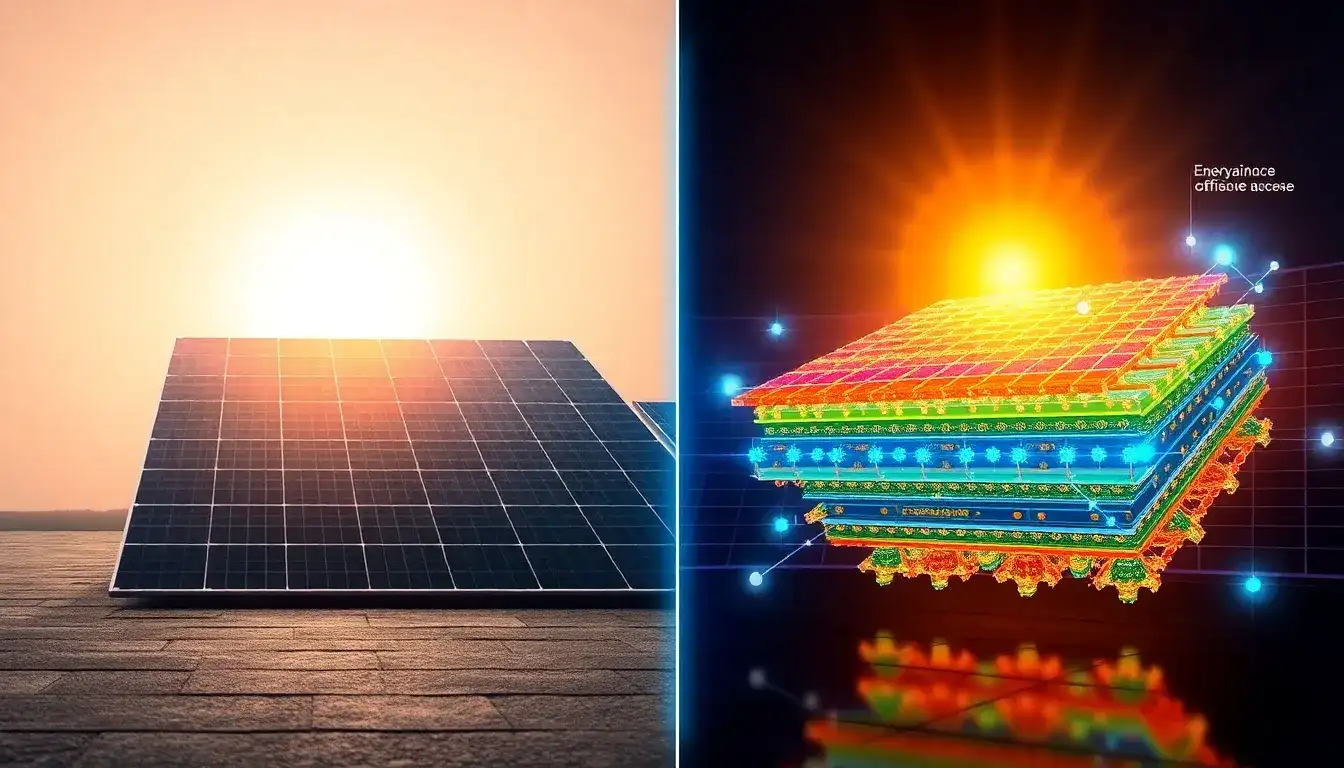 How do tandem cells combining perovskite and silicon compare to traditional silicon-based panels in terms of efficiency and lifespan