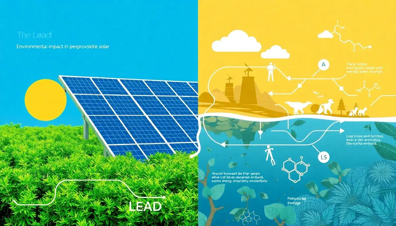 How does the use of lead in perovskite solar panels affect their overall environmental footprint