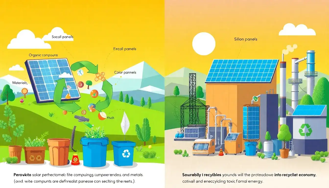 How do perovskite solar panels compare in terms of recyclability