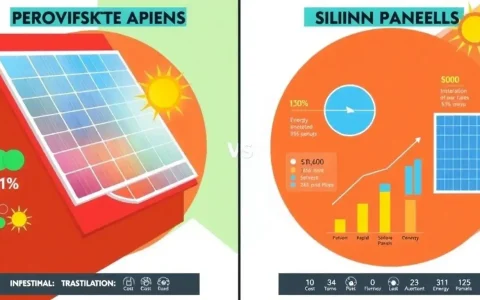 How do the costs of perovskite solar panels compare to silicon-based panels over their lifetimes