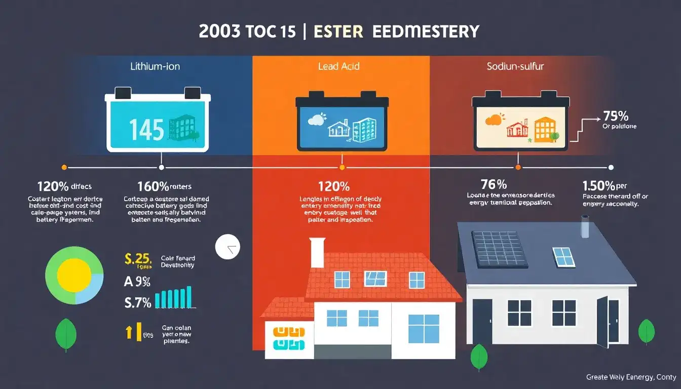How do different battery chemistries affect the cost and efficiency of residential energy storage systems