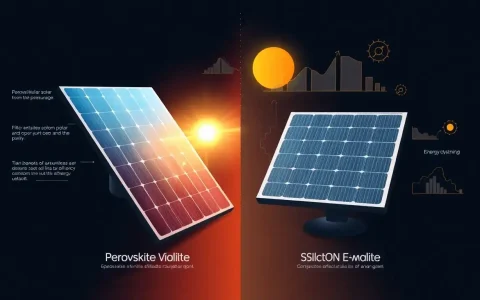 How do the efficiencies of perovskite solar panels compare to silicon-based panels
