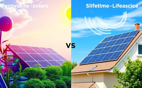 How do the lifetimes of perovskite solar panels compare to those of silicon-based panels