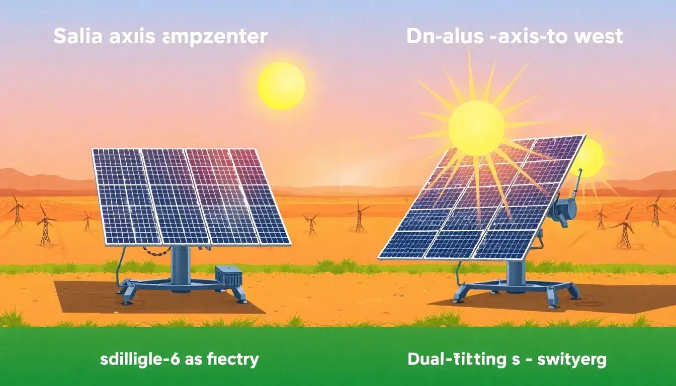 What are the main differences between single-axis and dual-axis solar trackers