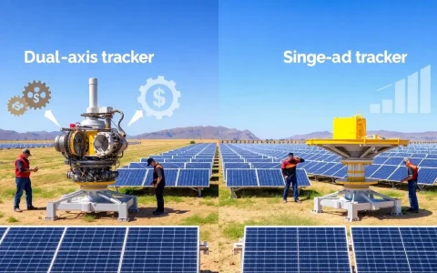 How do maintenance costs for dual-axis trackers compare to single-axis trackers