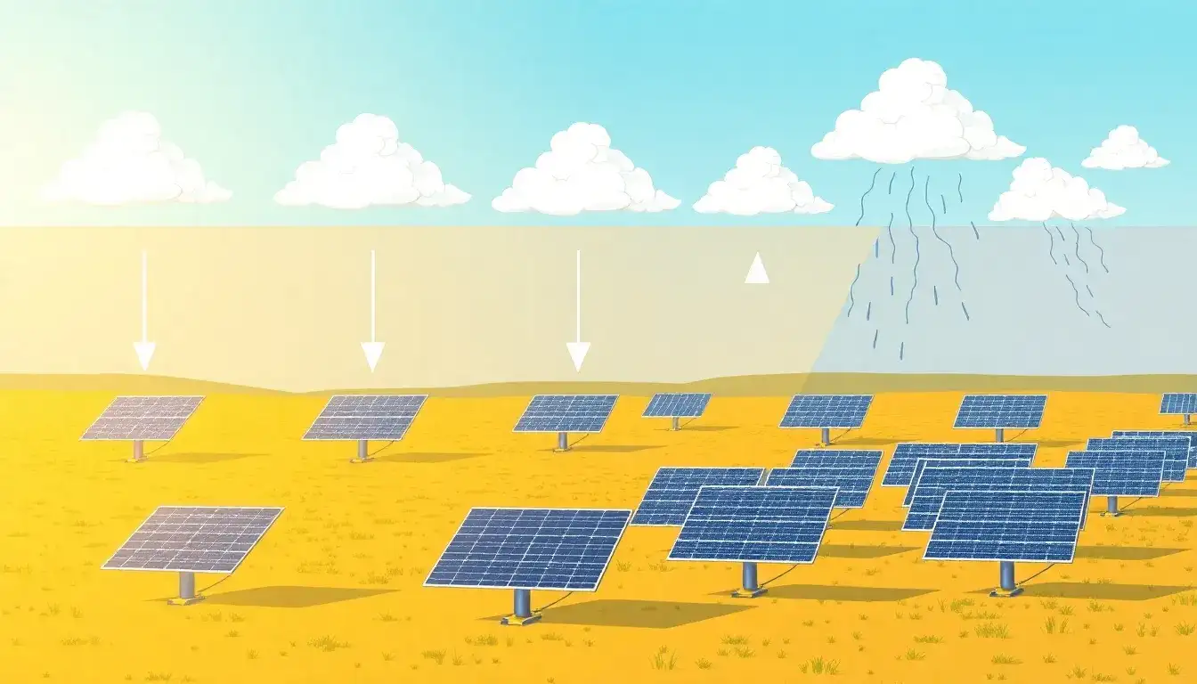 How does the energy production of single-axis trackers vary with different types of cloud cover