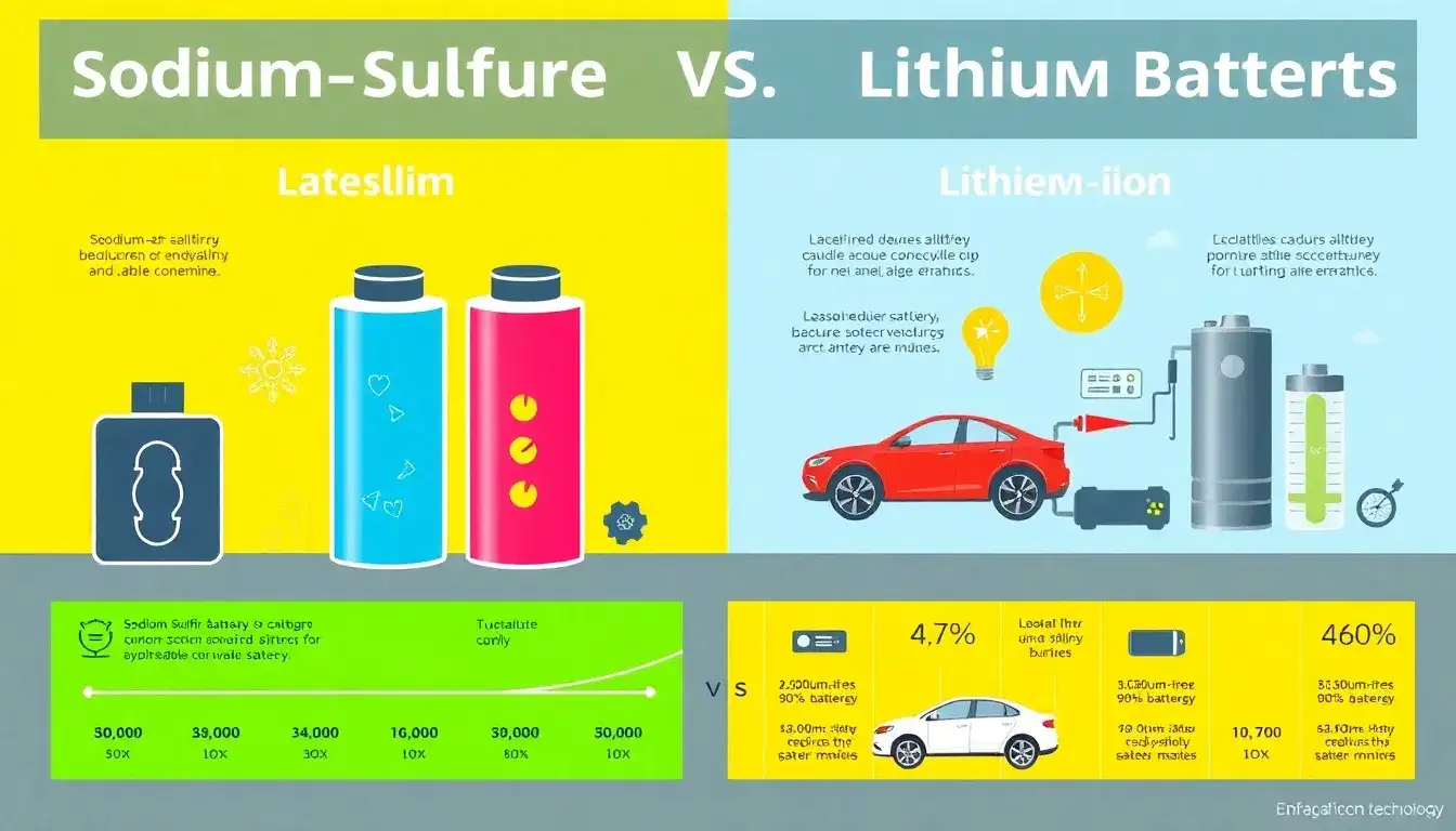 How does the lifespan of sodium-sulfur batteries compare to lithium-ion batteries