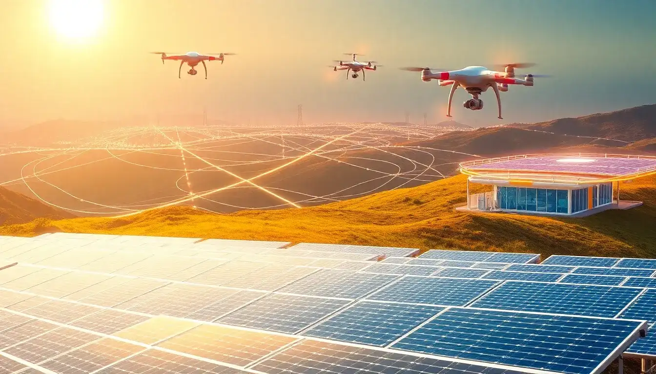 What role does AI play in the integration of solar trackers with smart grids