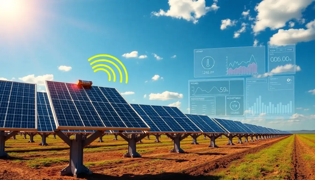 How does LoRaWAN contribute to predictive maintenance in solar tracker systems