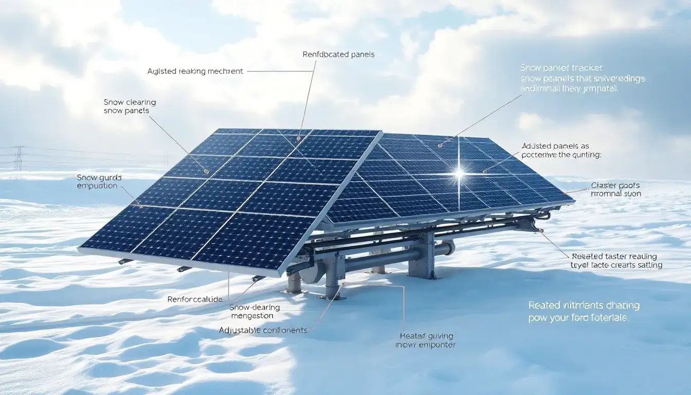 How do solar trackers handle heavy snowfall