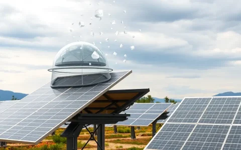 How do solar trackers prevent damage from hail
