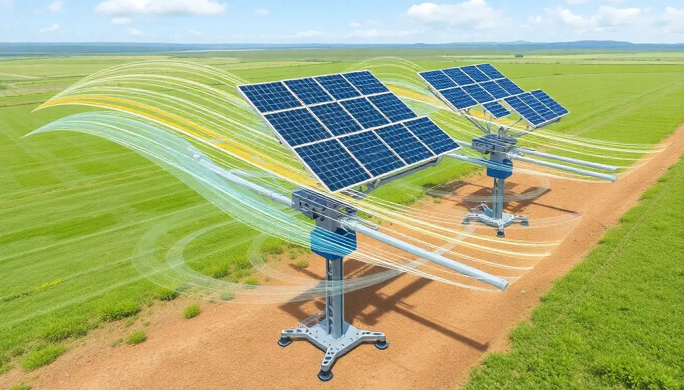 How do aeroelastic forces affect solar tracker stability