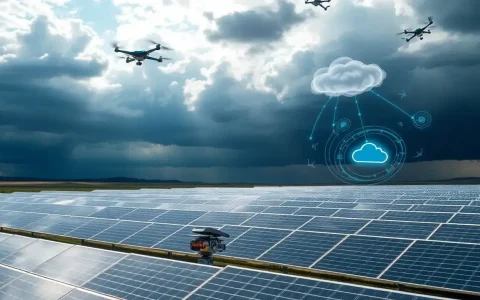 How do AI-enabled sensors specifically predict hailstorms for solar trackers