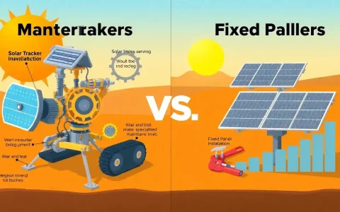 How do maintenance costs for solar trackers compare to fixed solar panels