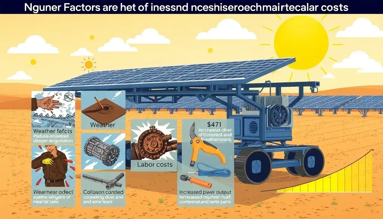 What are the main factors that increase maintenance costs for solar trackers