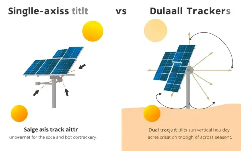 What are the key differences between single-axis and dual-axis solar trackers