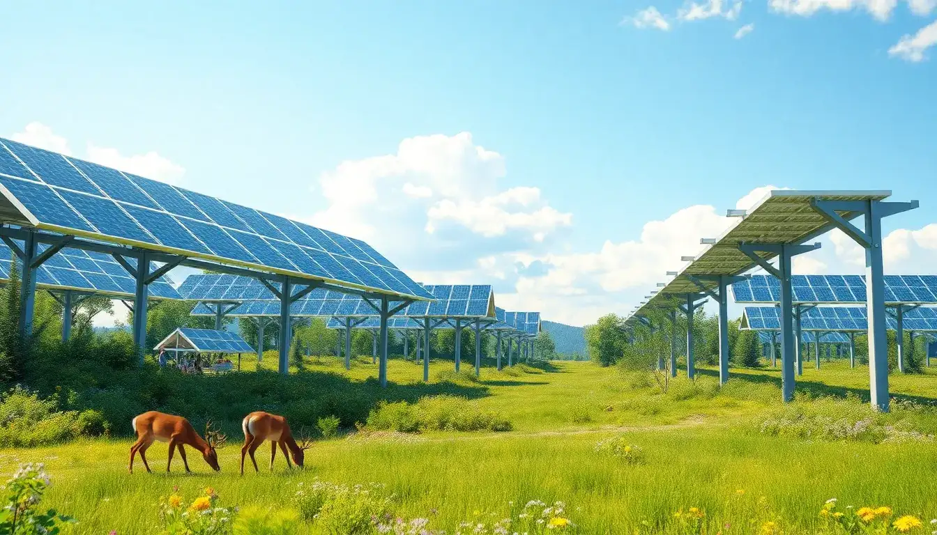 What are some innovative solutions to minimize the impact of solar panels on wildlife