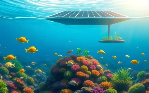 How do floating solar panels benefit aquatic life