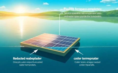 How do floating solar panels impact water evaporation
