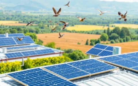 How do UV markings on solar panels assist in bird-friendly design