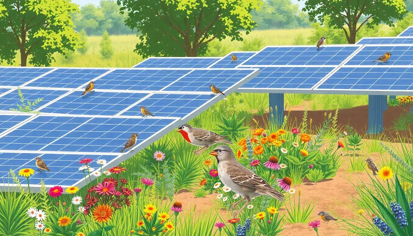 What role do native plantings play in bird-friendly solar arrays