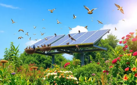 How do elevated or dual-use solar installations benefit bird conservation