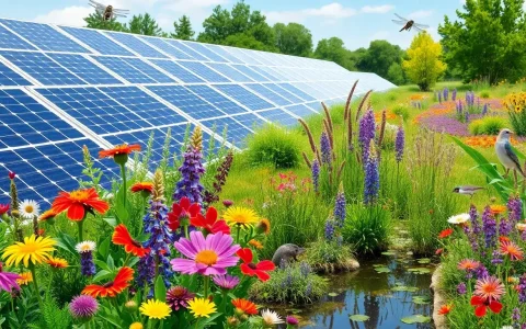 How can native plantings enhance biodiversity within solar arrays
