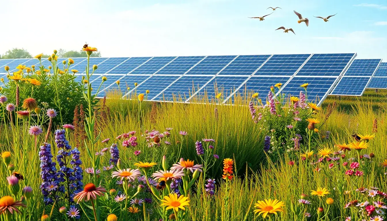 What are the best native plants to use in solar arrays for enhancing biodiversity