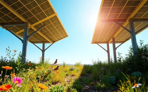 How do raised solar panels benefit native vegetation