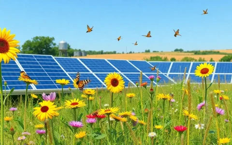 What impact do solar farms with native vegetation have on local pollinators
