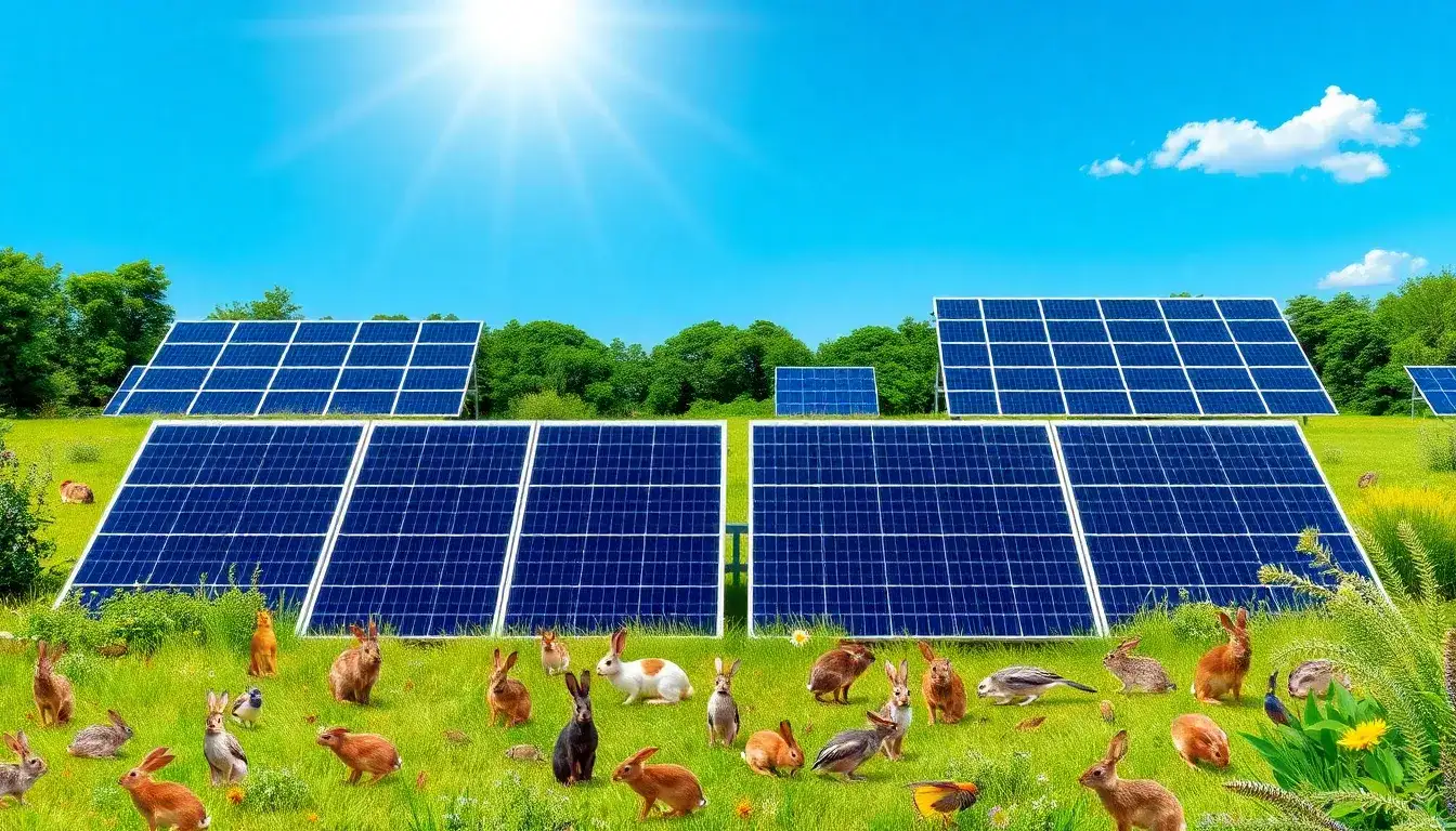 How does the orientation of solar panels impact wildlife