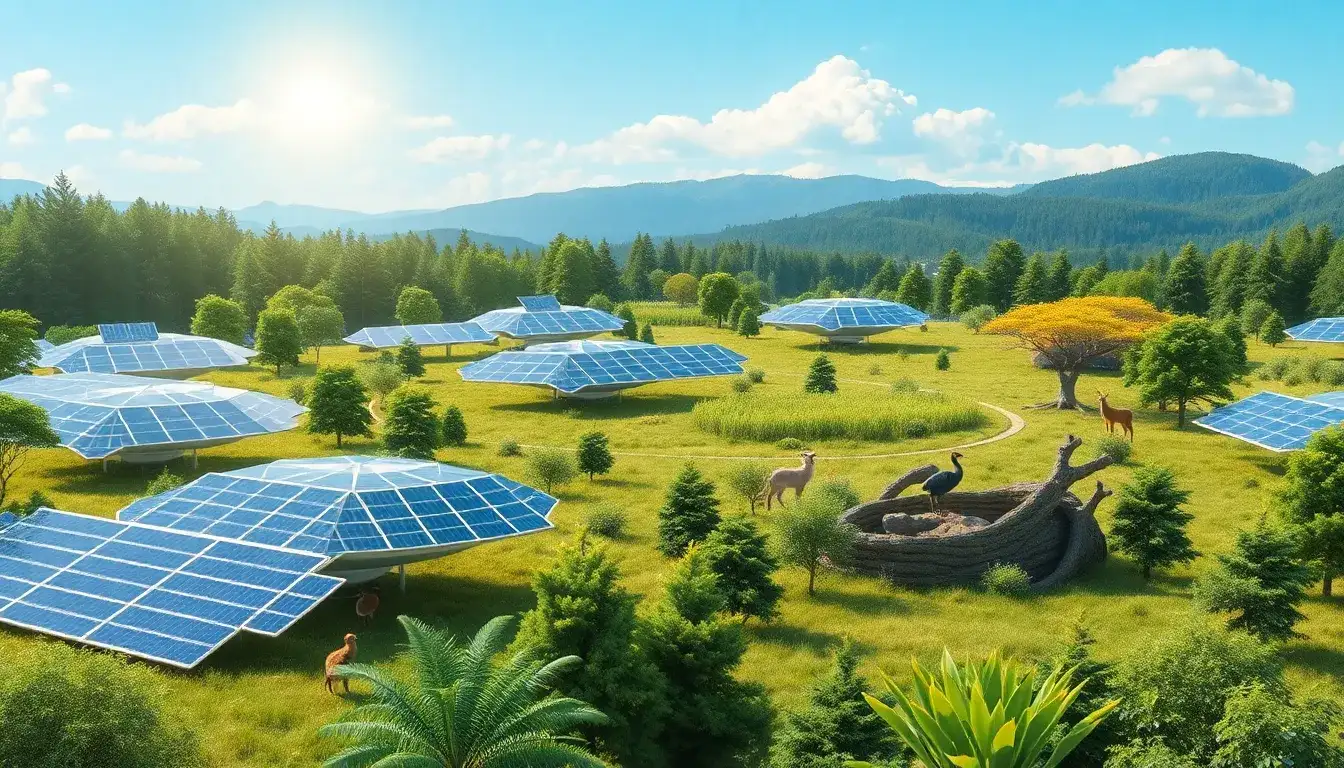 What are some innovative designs for wildlife-friendly solar panels