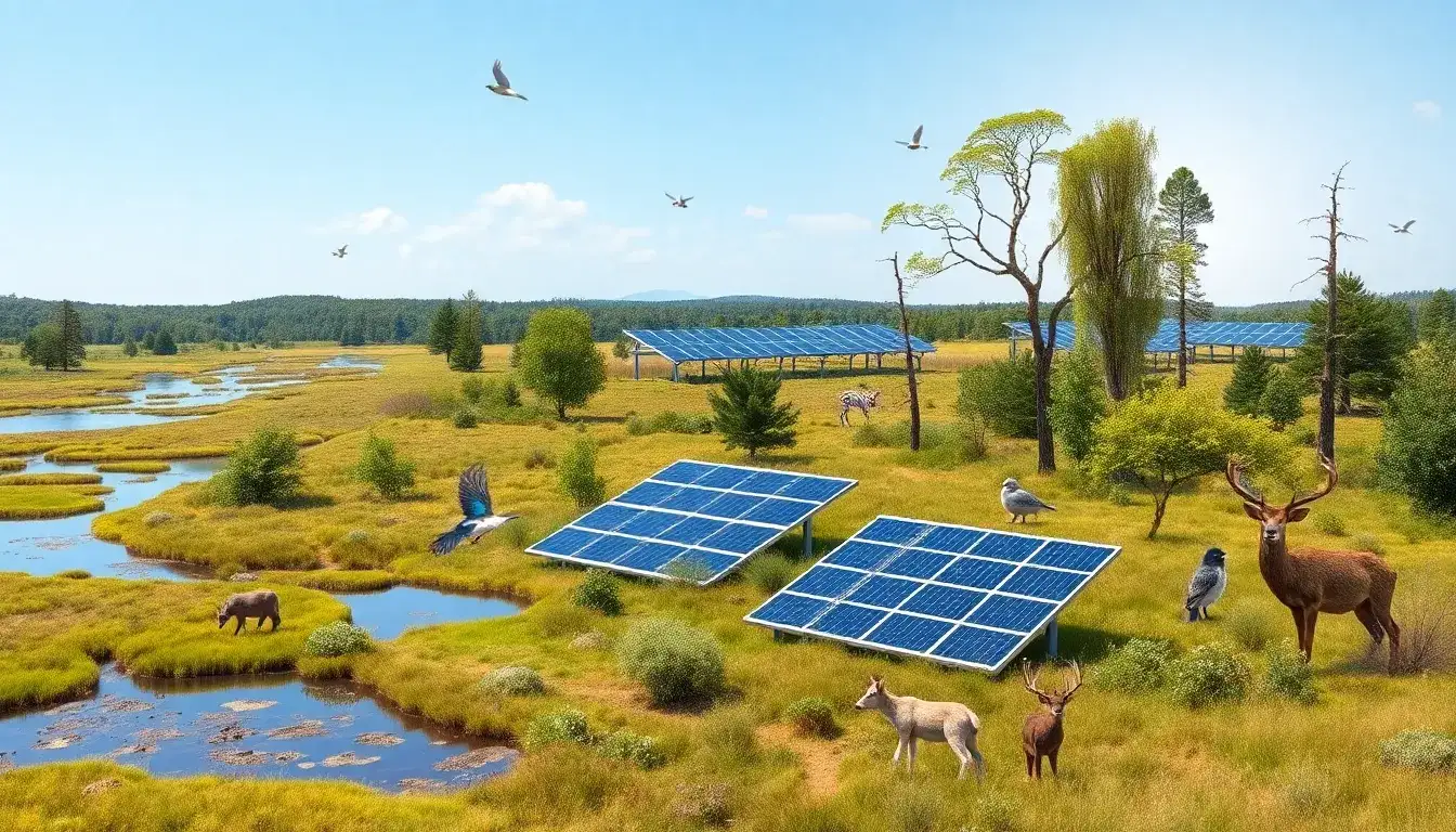 What are the best practices for siting solar panels to minimize habitat disruption