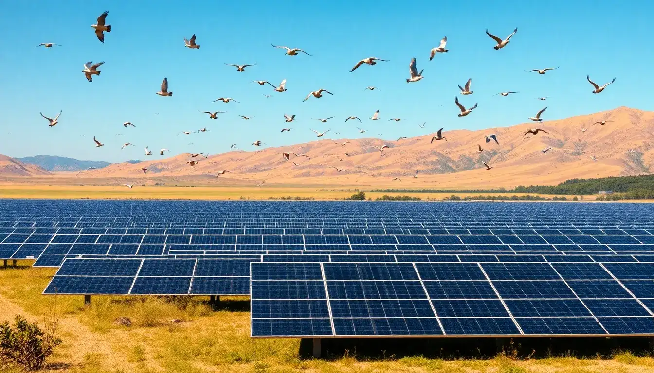 How do solar panels impact bird migration patterns