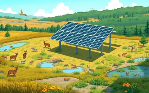 How do raised solar panels impact local wildlife habitats