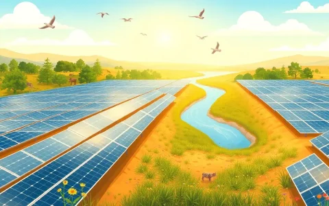 How do solar farms help in preserving natural resources