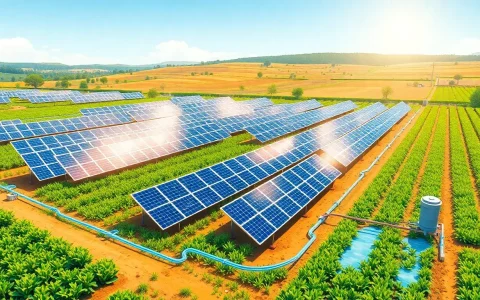 How do solar farms impact water usage and conservation